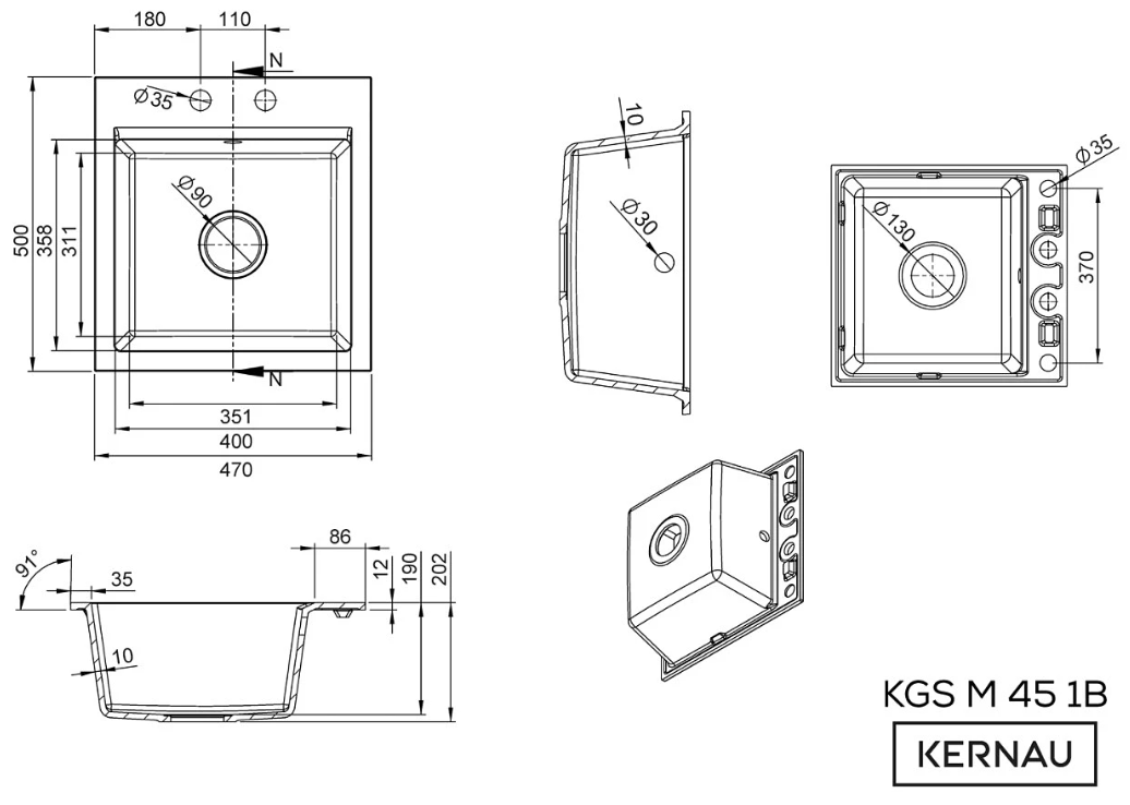 KGS M 45 1B Pure White